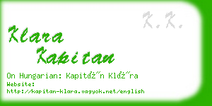 klara kapitan business card